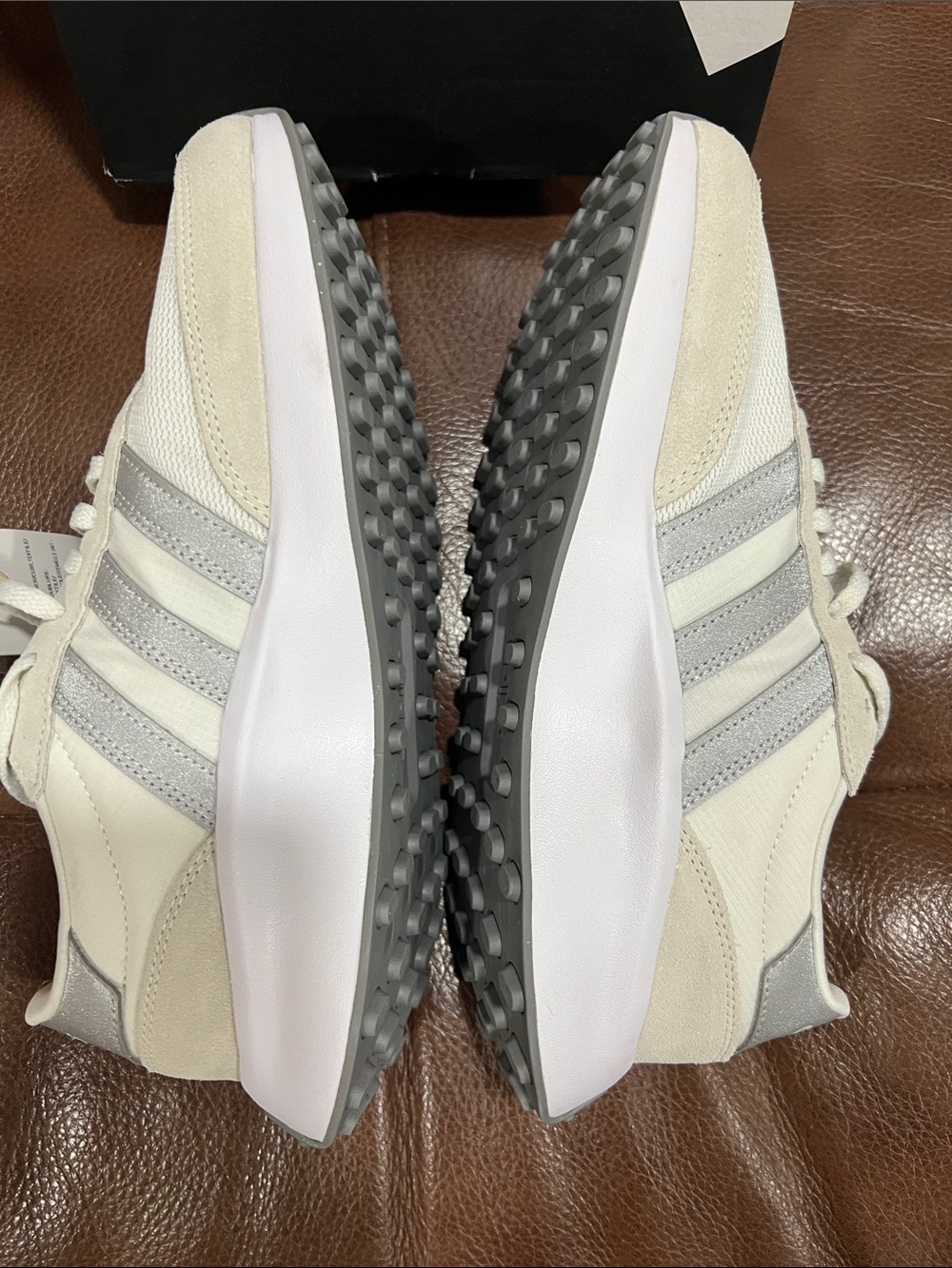 adidas Women’s Run 70s Sneakers in Cream and Light Gray - Picture 7 of 12